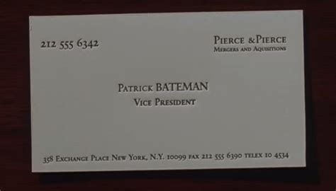 american psycho business card template